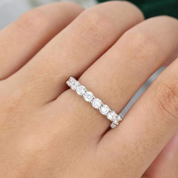 NEW Sterling Silver Full Eternity Wedding Ring - Picture 4 of 5